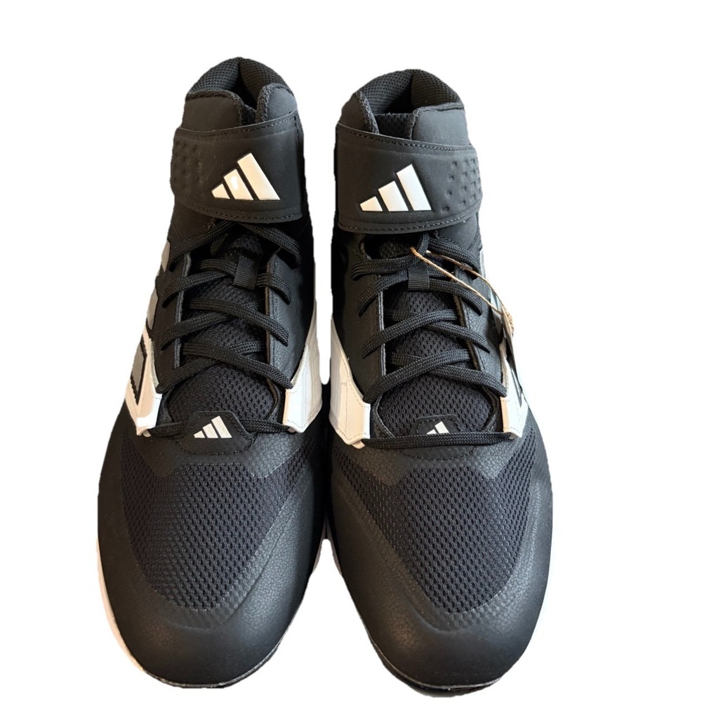 NEW Adidas ICON 8 Mid Metal Baseball Cleats Black White IG7113 Men's Size 12.5